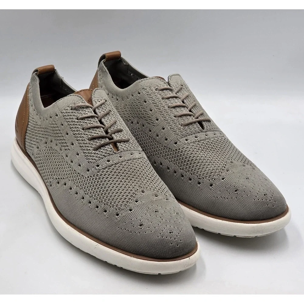 G.H.‎ Bass Kole Knit Mens 12 Gray Tan Slip On Casual Dress Shoes 713211XK36